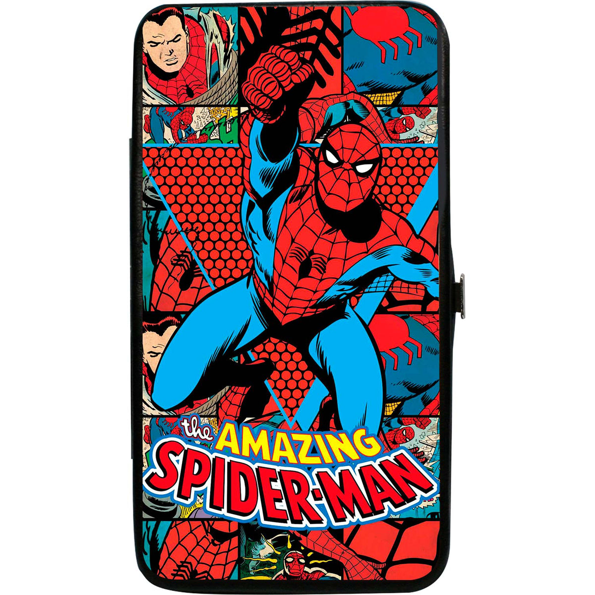 Marvel Comics The Amazing Spider-Man Action Pose/Retro Comic Blocks Girls Wallet Front