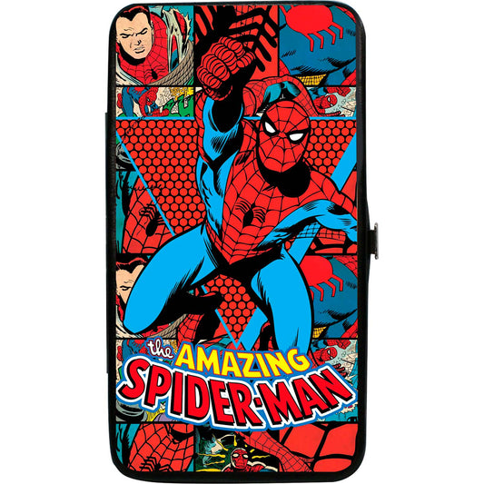 Marvel Comics The Amazing Spider-Man Action Pose/Retro Comic Blocks Girls Wallet Front