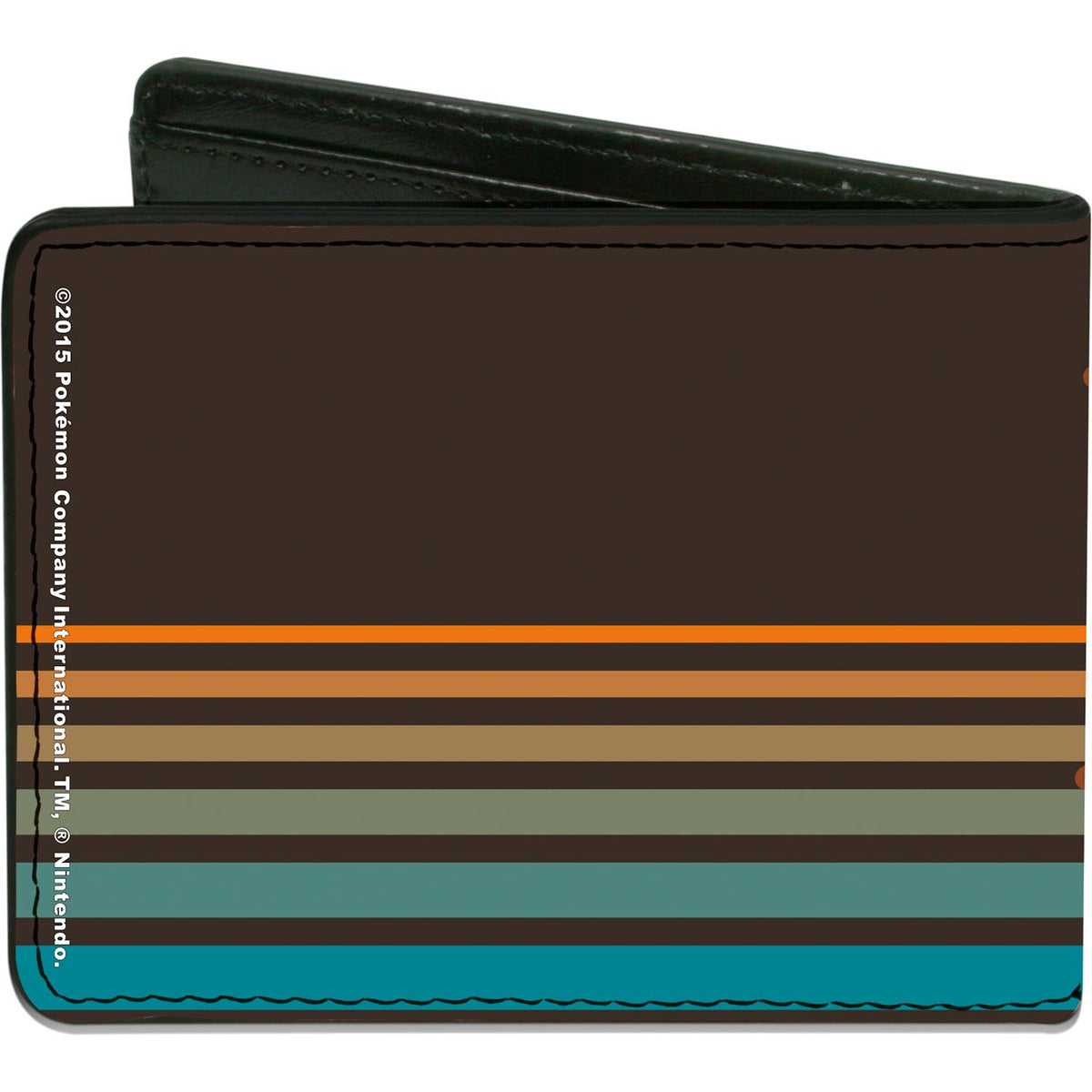 Pokemon Meowth #052 Happy Pose/Stripes Brown/Orange Aqua Fade Bi-Fold Back