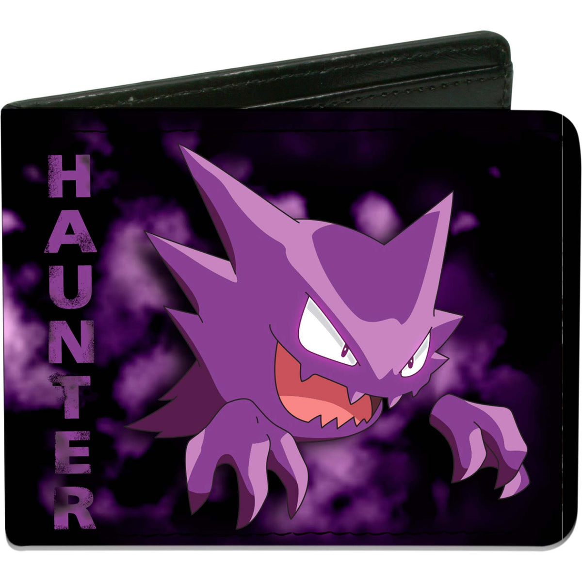 Pokemon Haunter Pose/Clouds Black/Purples Bi-Fold Front