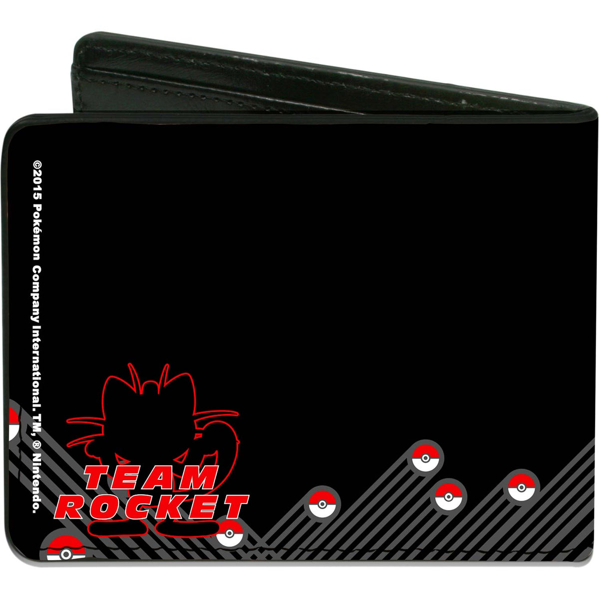 Pokemon Team Rocket "R"/James & Jessie Silhouette  Team Rocket/Meowth Black/Grays/Re Bi-Fold Back