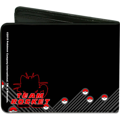 Pokemon Team Rocket "R"/James & Jessie Silhouette  Team Rocket/Meowth Black/Grays/Re Bi-Fold Back