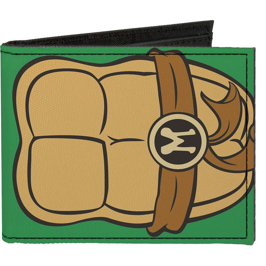 Teenage Mutant Ninja Turtles Classic  Michaelangelo Turtle Shell Greens/Browns Bi-Fold Front