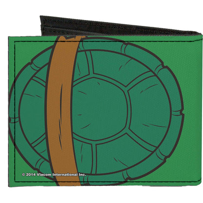 Teenage Mutant Ninja Turtles Classic  Donatello Turtle Shell Greens/Browns Bi-Fold Back