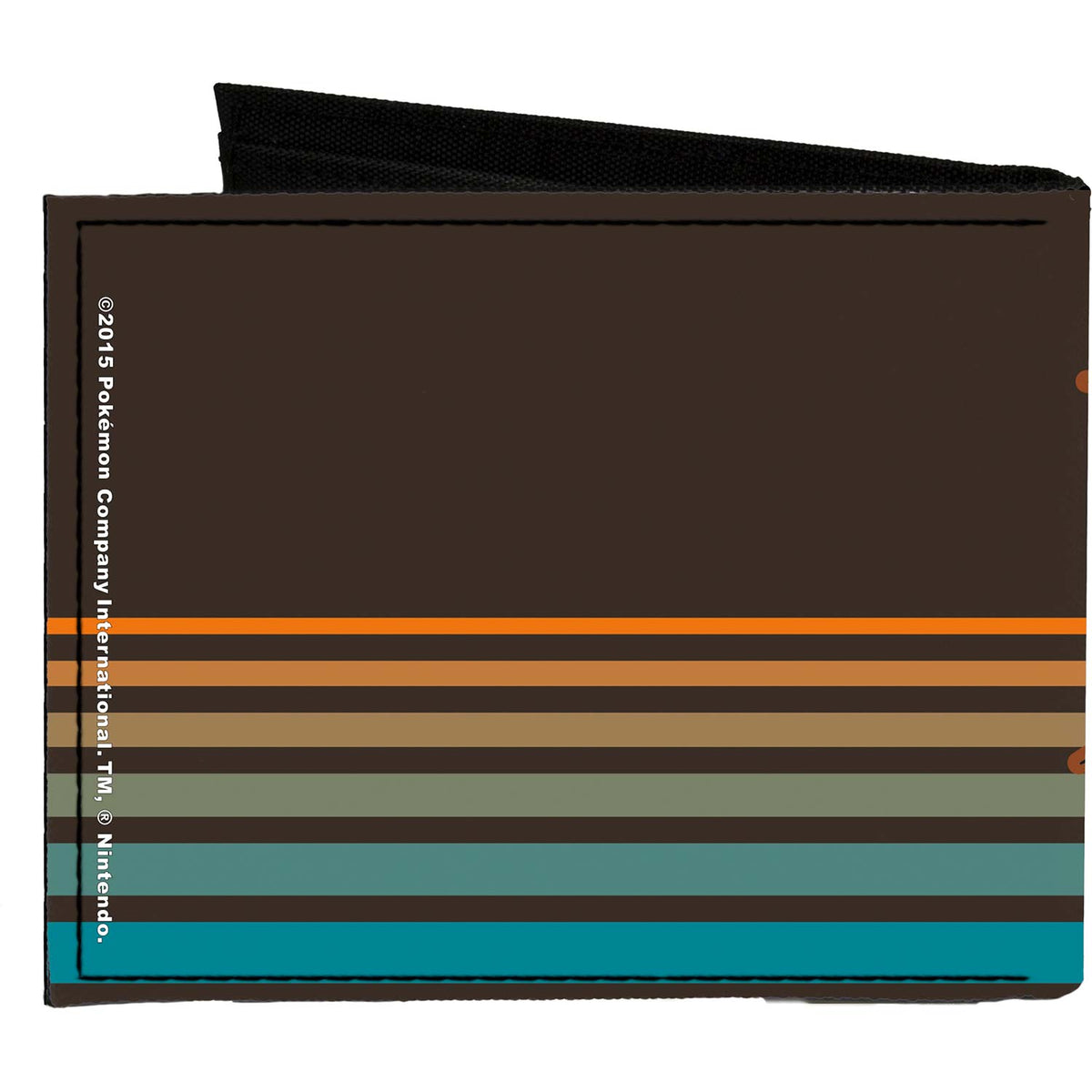 Pokemon Meowth #052 Pose Stripe Brown/Orange Turquoise Fade Bi-Fold Back