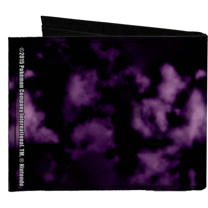 Pokemon Haunter Pose/Clouds Black/Purples Bi-Fold Back