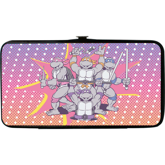 Classic Teenage Mutant Ninja Turtles Group Pose  I "Heart" Ninjas Multi Past Girls Wallet Front