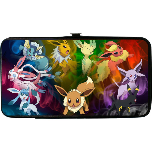 Pokemon Eevee Smokey Evolution Black/Multi Color Girls Wallet Front