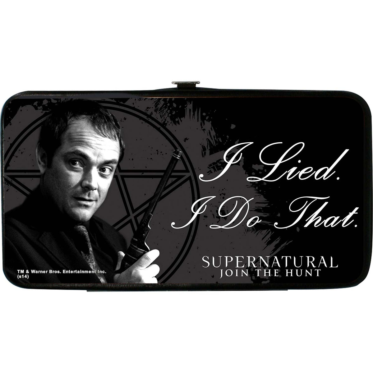 Supernatural Crowley I Lied  I Do That/Pentagram Black/Grays/White Girls Wallet Back