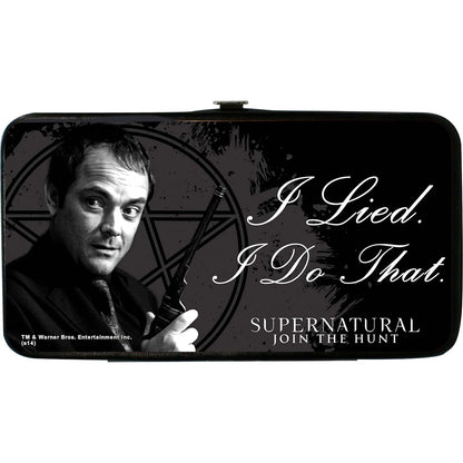 Supernatural Crowley I Lied  I Do That/Pentagram Black/Grays/White Girls Wallet Back
