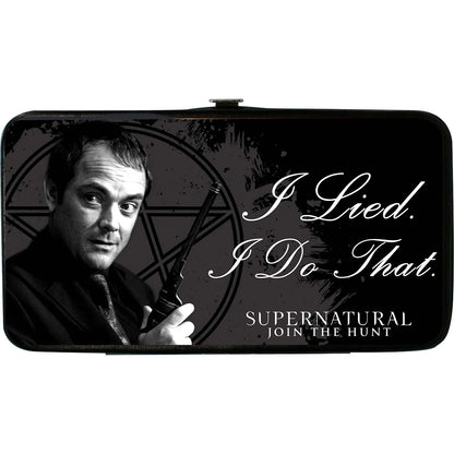 Supernatural Crowley I Lied  I Do That/Pentagram Black/Grays/White Girls Wallet Front