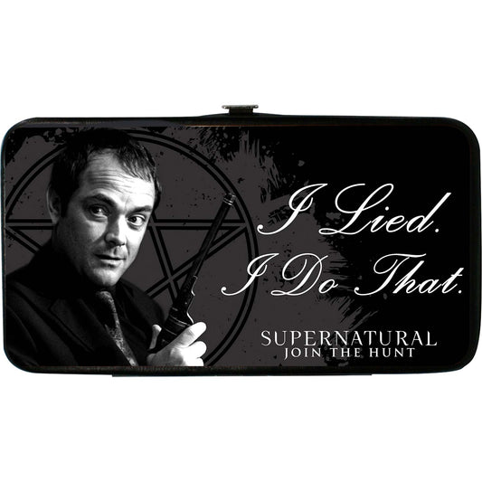 Supernatural Crowley I Lied  I Do That/Pentagram Black/Grays/White Girls Wallet Front