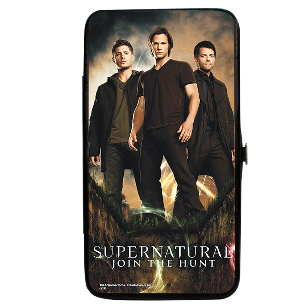 Dean, Sam & Castiel Standing Pose Supernatural Join The Hunt Girls Wallet Back