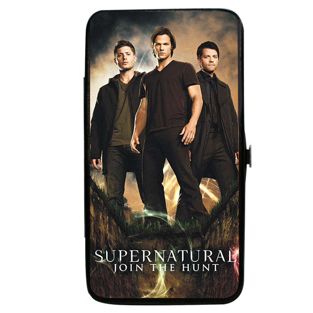 Dean, Sam & Castiel Standing Pose Supernatural Join The Hunt Girls Wallet Front