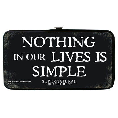 Dean, Sam & Castiel Group  Nothing In Our Lives Is Simple Supernatural Girls Wallet Back