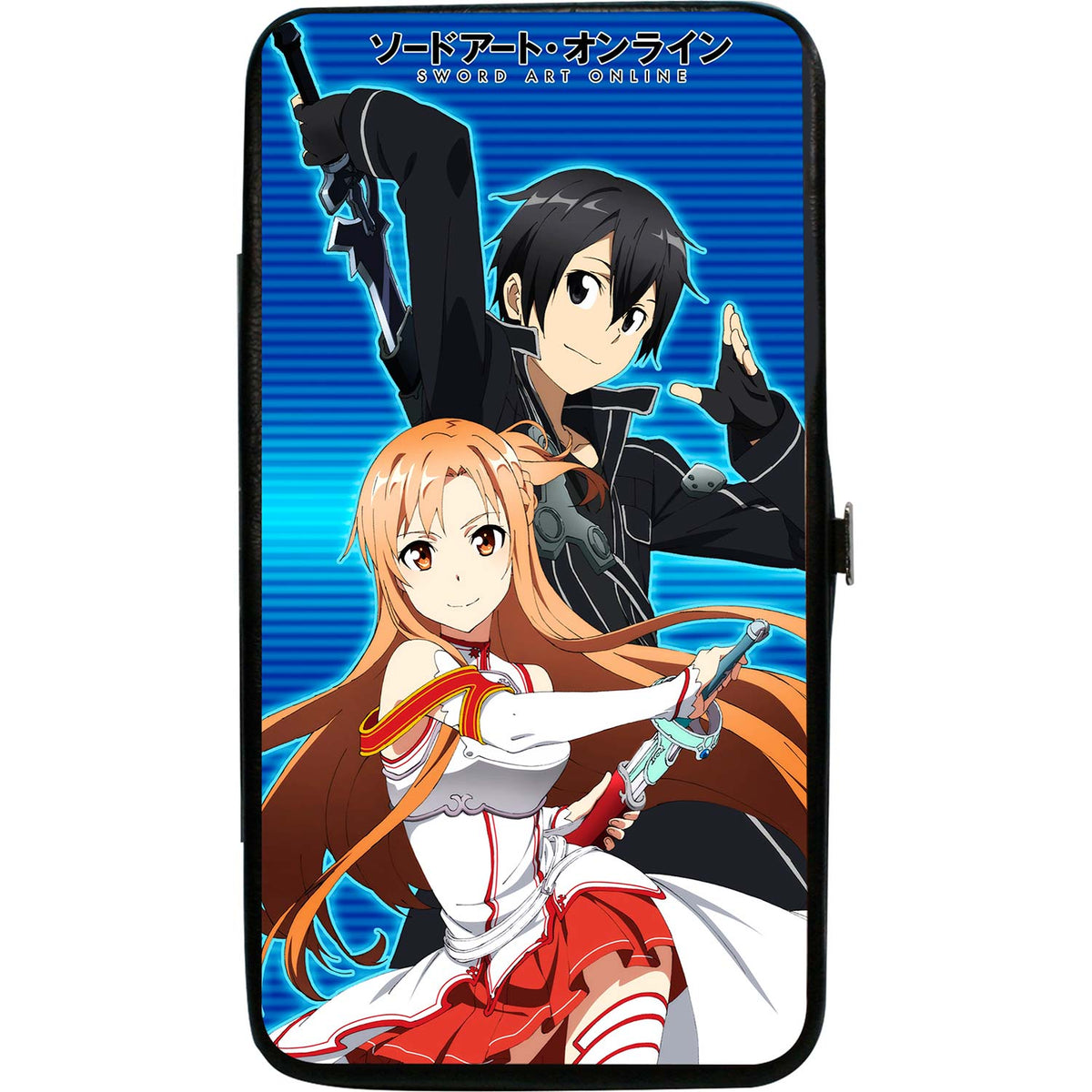 Sword Art Online Asuna & Kirito Pose Stripe Blues Girls Wallet Front