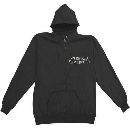 Avenged Sevenfold Skull Card Zippered Hooded Sweatshirt Front