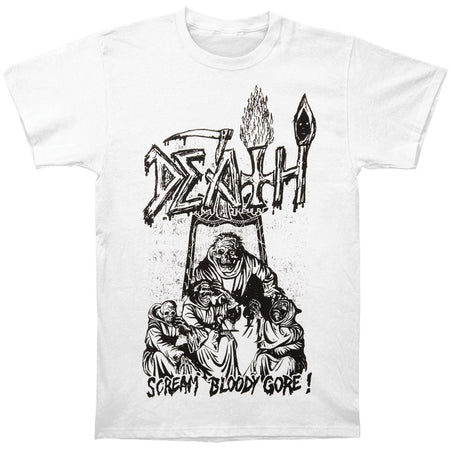 Scream Bloody Gore Line Art (White) T-shirt