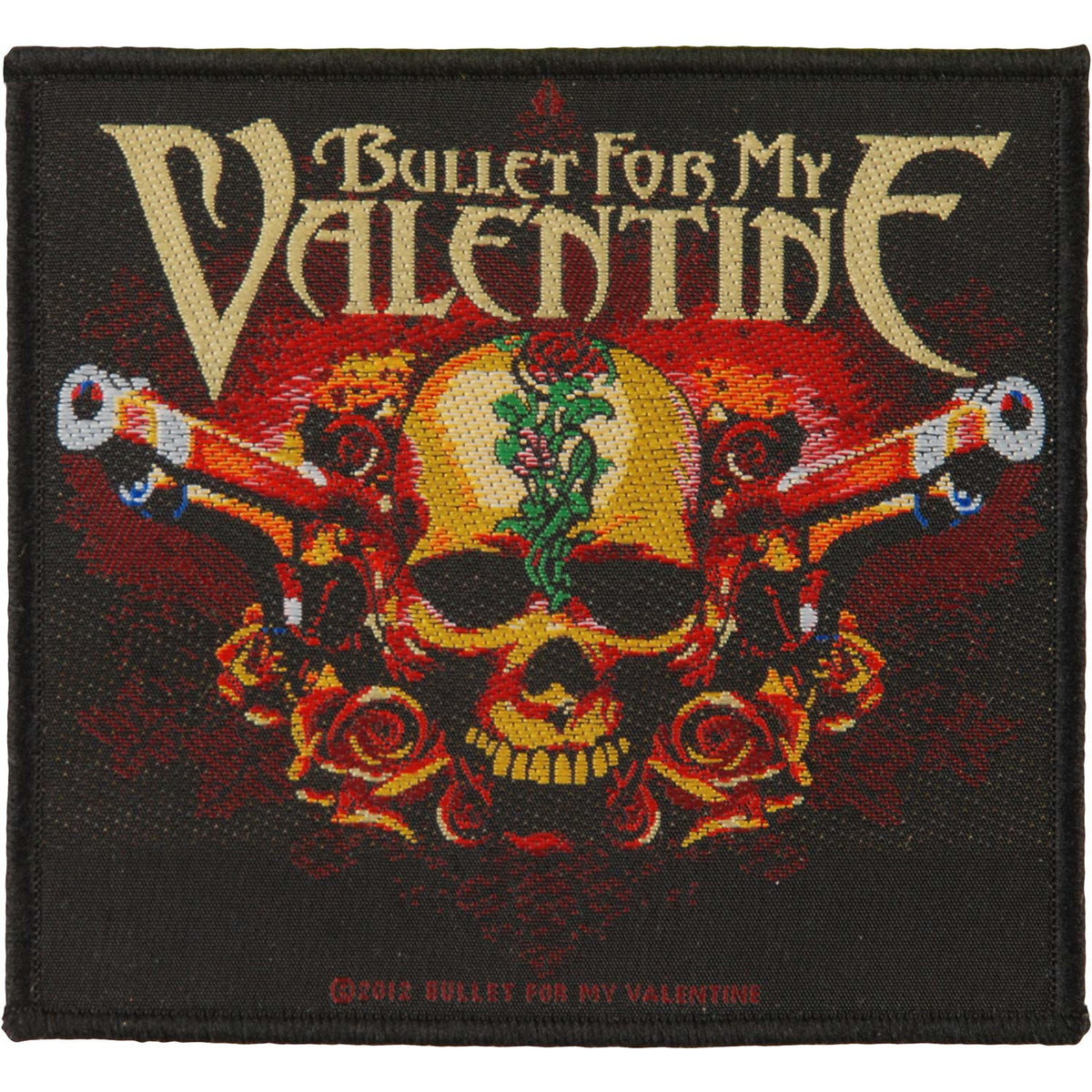 Bullet For My Valentine Two Pistols Woven Patch Front