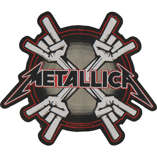 Metallica Metal Horns Woven Patch Front