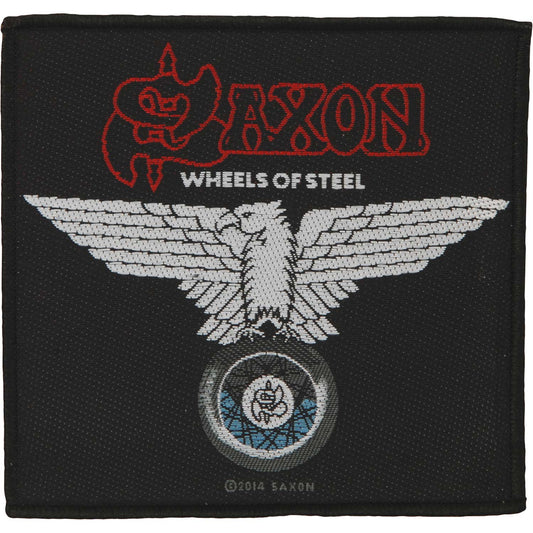 Saxon Wheels Of Steel Woven Patch Front