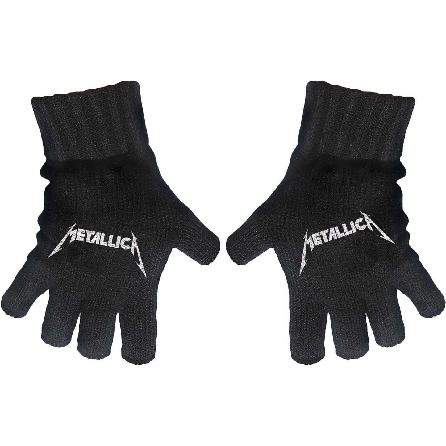 Metallica Logo Knit Gloves Front
