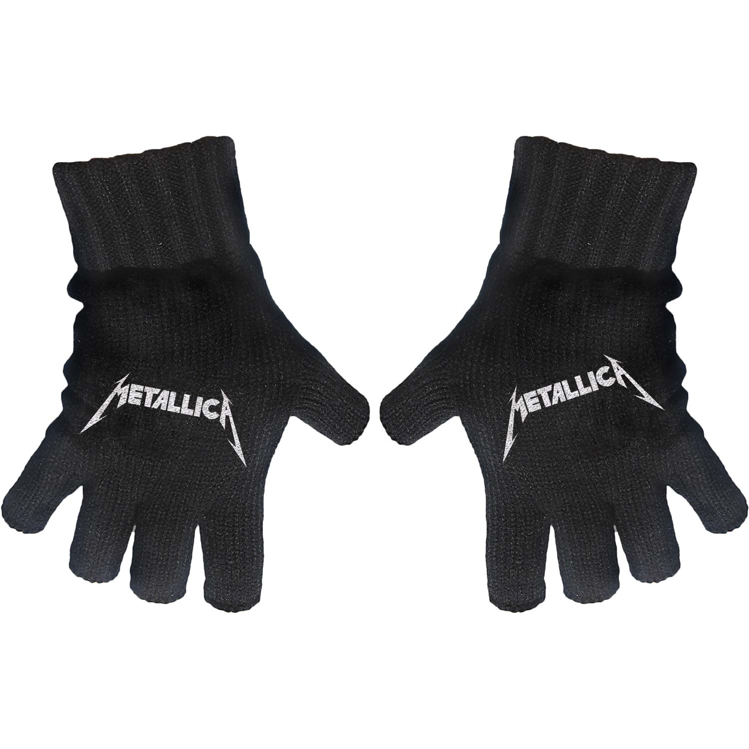 Metallica Logo Knit Gloves Front