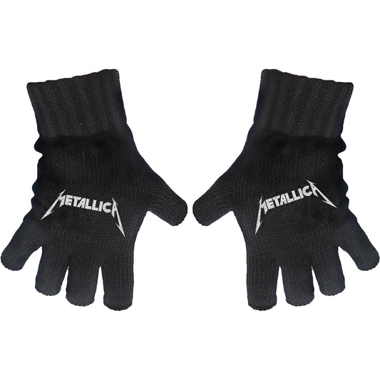 Metallica Logo Knit Gloves Front