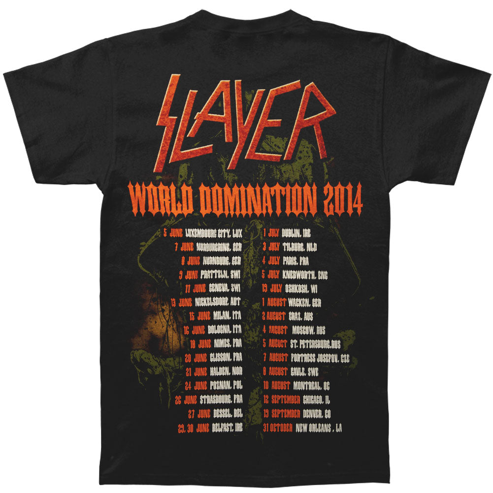 Slayer Soldier Cross 2014 Dates (Ex-Tour With Back Print) Slim Fit T-shirt Back