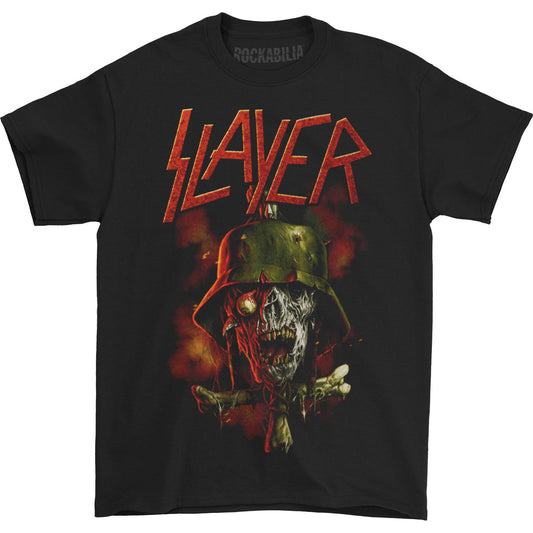 Slayer Soldier Cross 2014 Dates (Ex-Tour With Back Print) Slim Fit T-shirt Front
