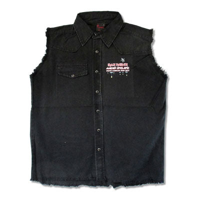 Iron Maiden 2012 North American Tour Sleeveless Denim Vest Work Shirt Front
