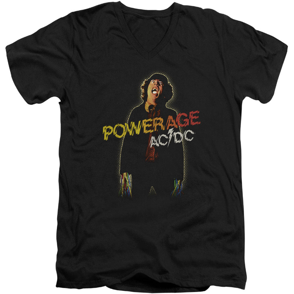 AC/DC Powerage Adult V Neck Slim Fit T-shirt