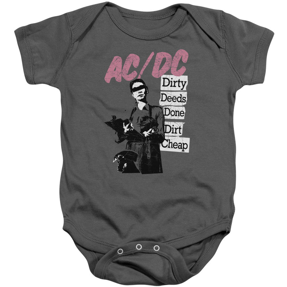 AC/DC Dirty Deeds  100% Cotton Bodysuit Front