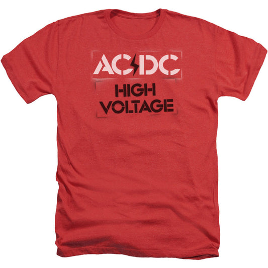 AC/DC AC/DC High Voltage Stencil Adult Heather 40% Poly T-shirt