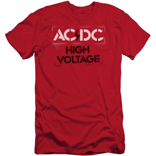 AC/DC High Voltage Stencil (Canvase Brand) Adult Slim Fit Slim Fit T-shirt