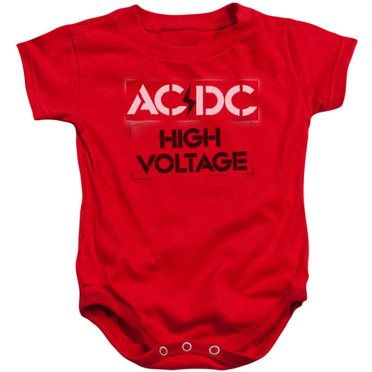 AC/DC High Voltage Stencil  100% Cotton Bodysuit Front