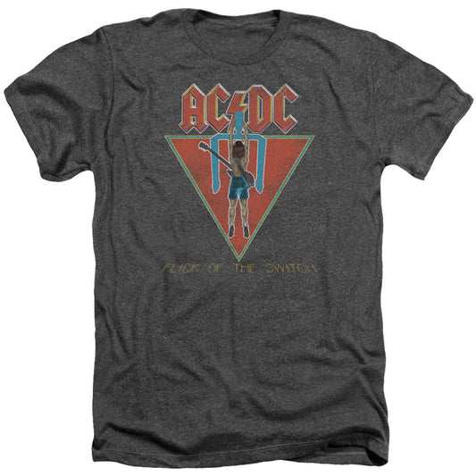 AC/DC AC/DC Flick Of The Switch Adult Heather 40% Poly T-shirt