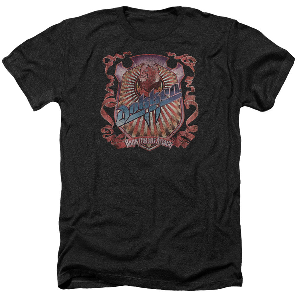 Dokken Back Attack Adult Heather 40% Poly T-shirt
