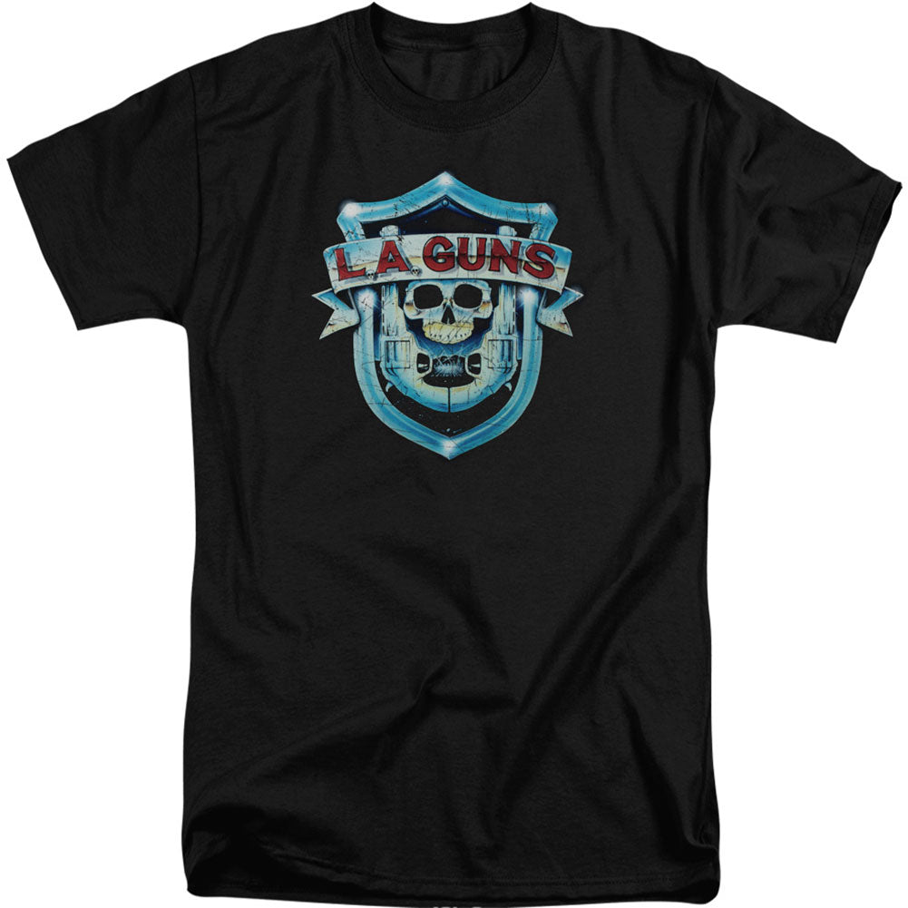 La Guns Shield Adult T-shirt Tall Front