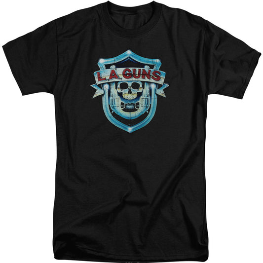 La Guns Shield Adult T-shirt Tall Front