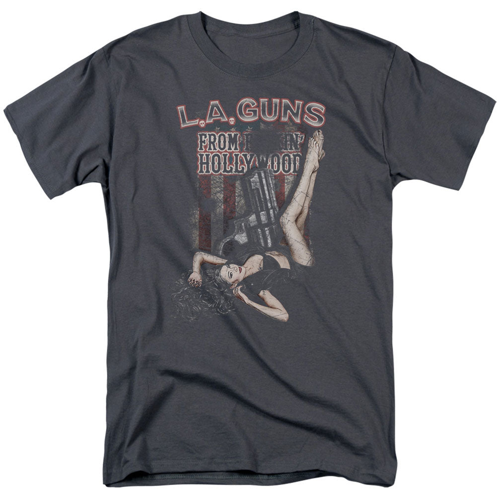 La Guns From Hollywood Adult T-shirt Front