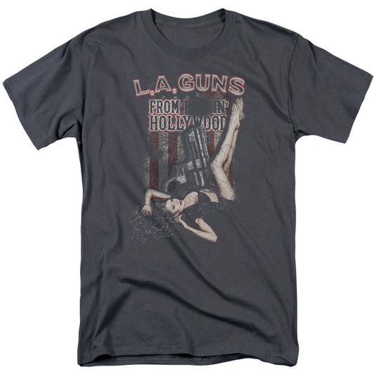 La Guns From Hollywood Adult T-shirt Front