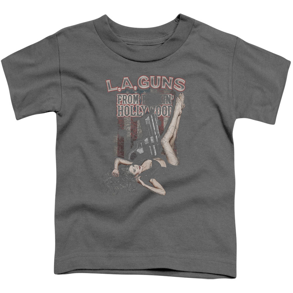 La Guns From Hollywood Toddler Childrens T-shirt Front