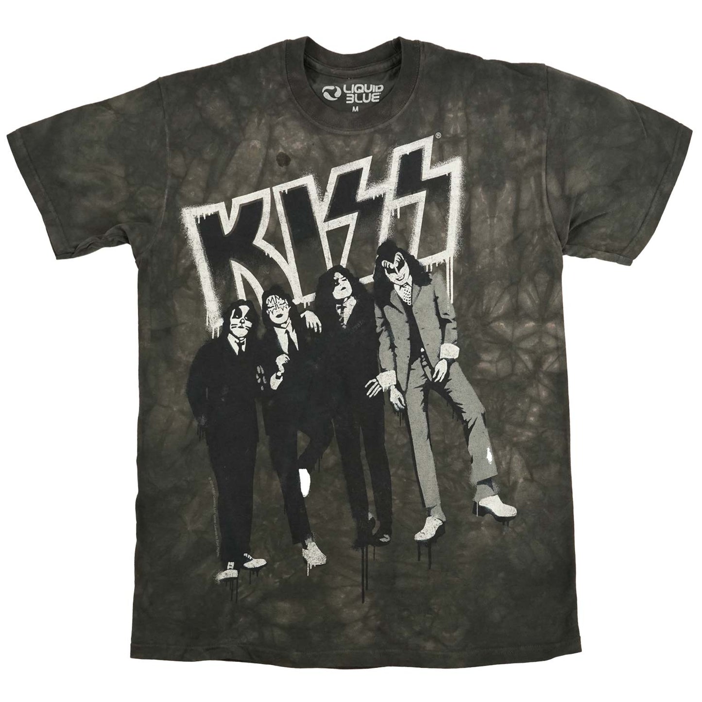 KISS Dressed To Kill Stencil Tie Dye T-shirt Front