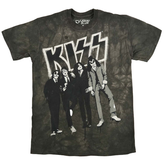 KISS Dressed To Kill Stencil Tie Dye T-shirt Front