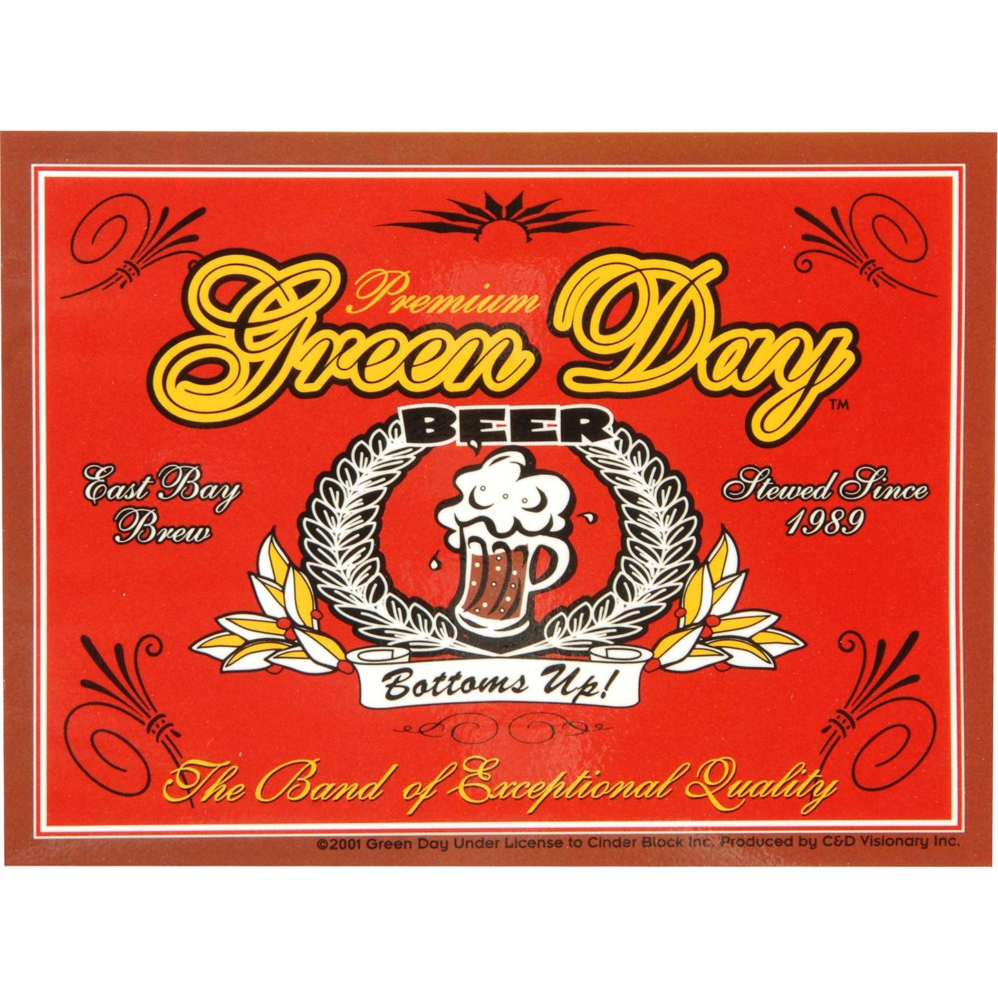 Beer Label Logo (5" x 3.75") Sticker