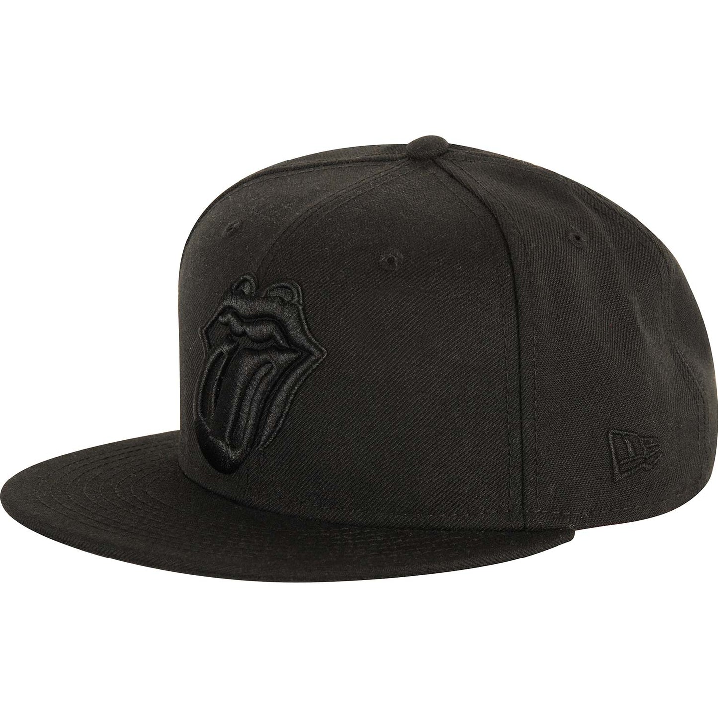 Rolling Stones Black On Black Hat Baseball Cap Front