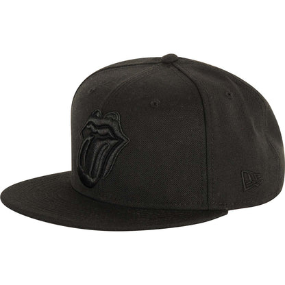 Rolling Stones Black On Black Hat Baseball Cap Front