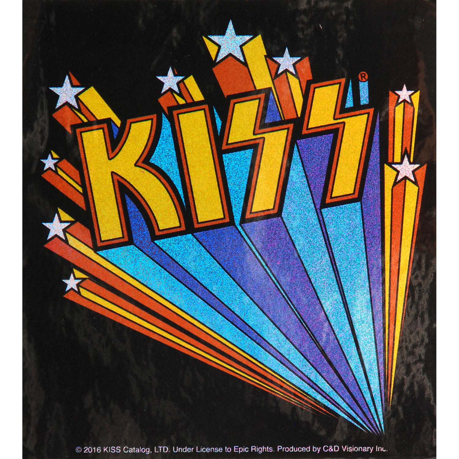 KISS Burst Glitter Sticker Front