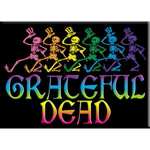 Grateful Dead Skelly & Rainbow Logo Magnet Front
